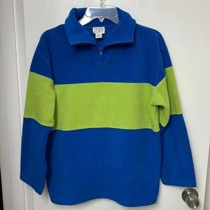 Ann Taylor Loft blue and green fleece jacket/Top with a 1/4 zipper